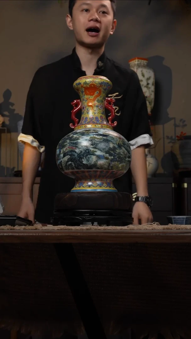 摆件WN问泥景德镇陶瓷花瓶摆件