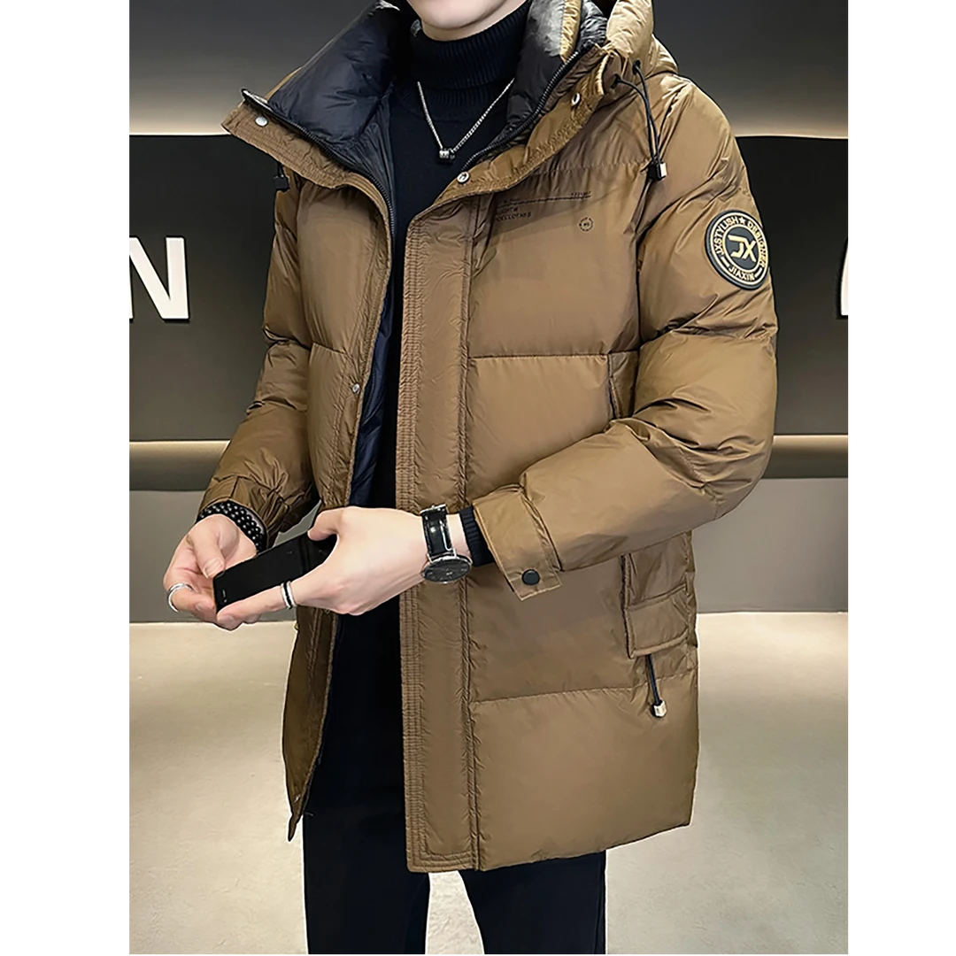 曼库帕娅羽绒服男冬季外套新款潮牌中长款连帽帅气保暖加厚冬装男