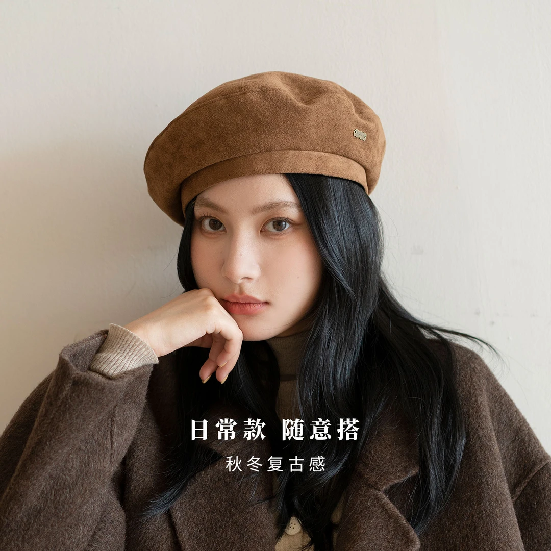 疯帽子 时尚复古贝雷帽 韩版八角画家帽子逛街空姐帽潮 25年秋新