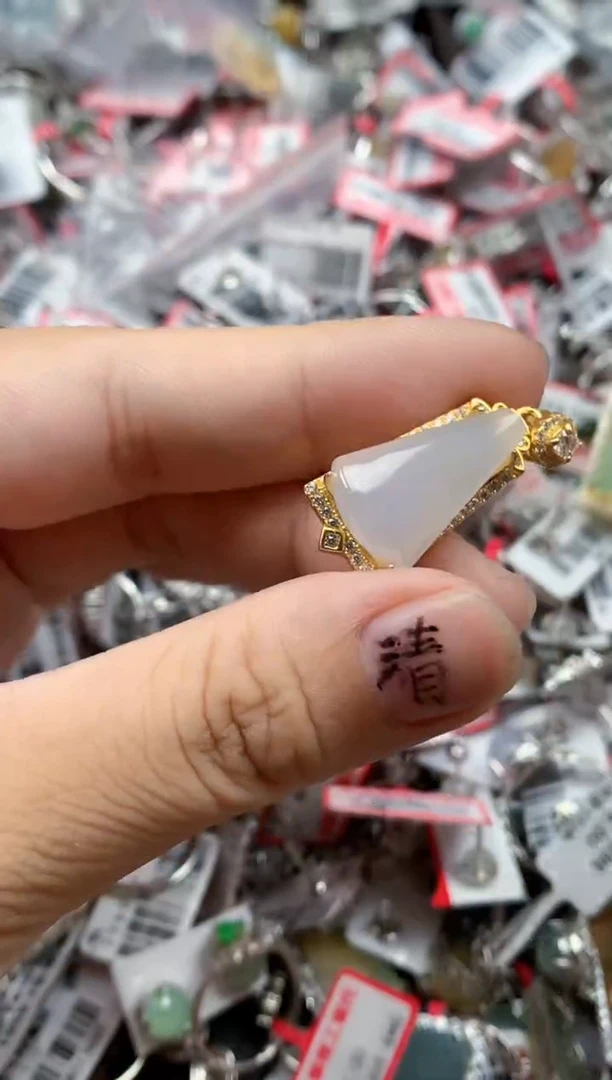 银S925镶嵌戒指翡翠天然A货缅甸翡翠