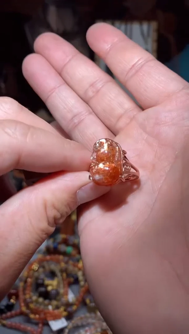 【闪购商品】长石戒指未镶嵌金太阳