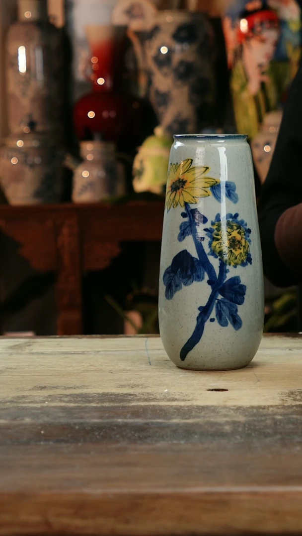 【闪购商品】瓷片景德镇纯手工釉下彩精品花瓶