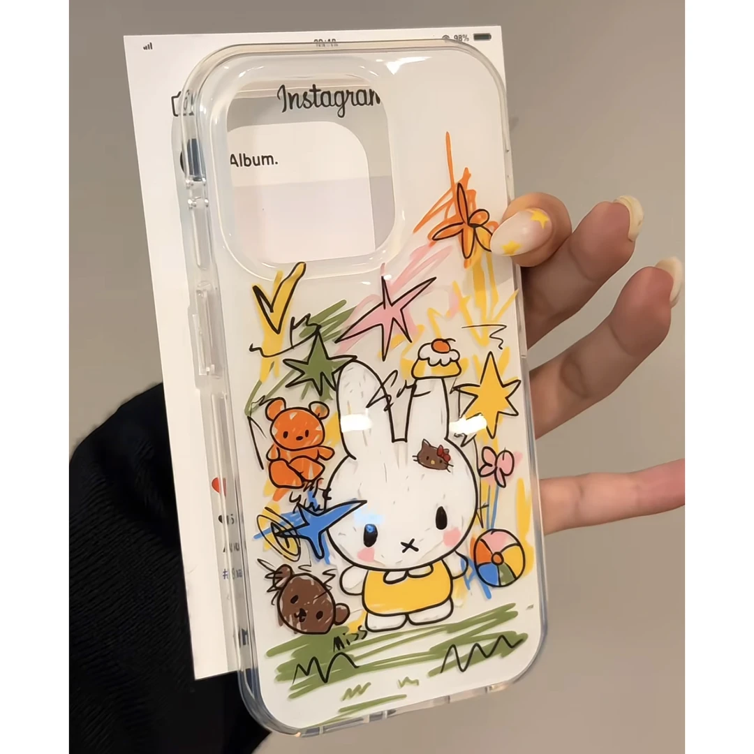 壳望涂鸦米菲适用苹果华为vivo小米oppo女款iphone15/16/14荣耀壳