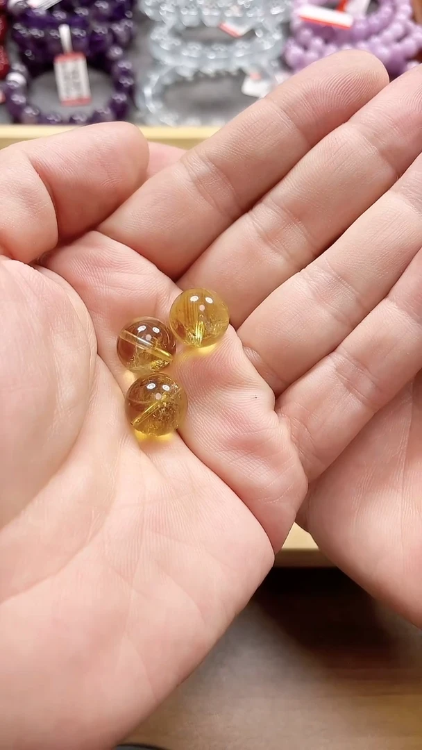未镶嵌珠宝半成品水晶派*天然巴西暴力黄水晶黄阿塞