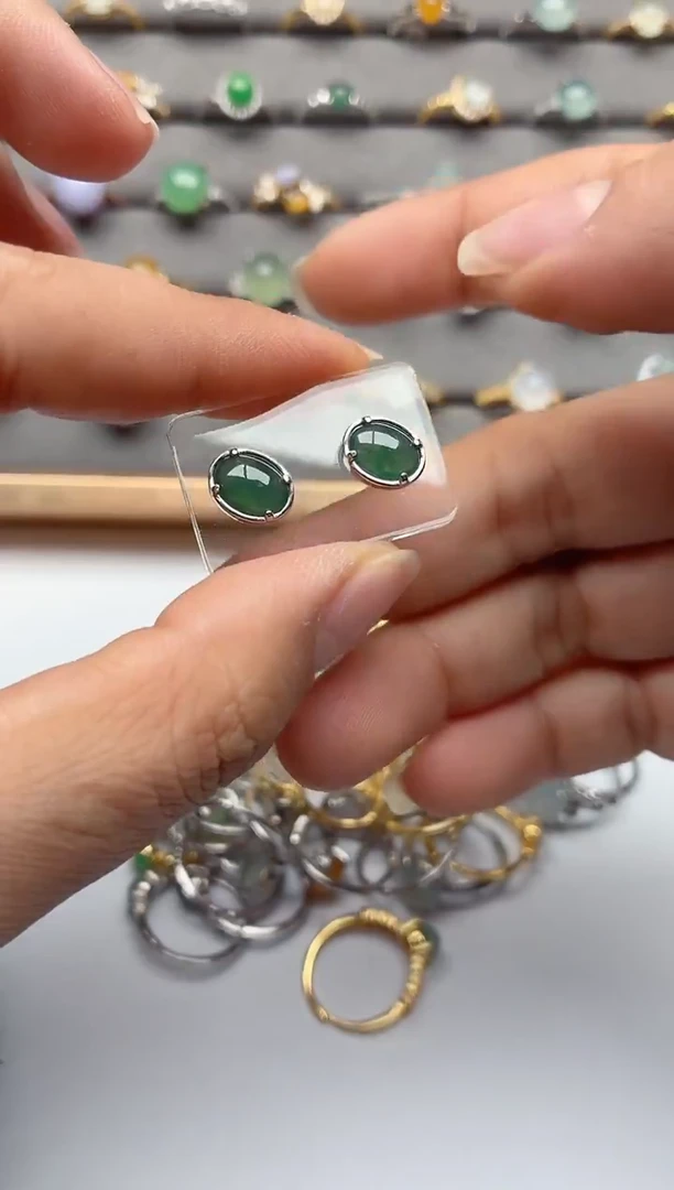 银S925镶嵌戒指翡翠.