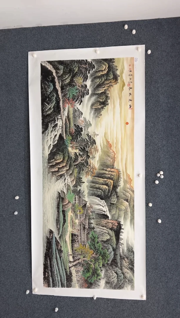 【闪购商品】国画1.18-王夫怀-八尺山水-030 红原