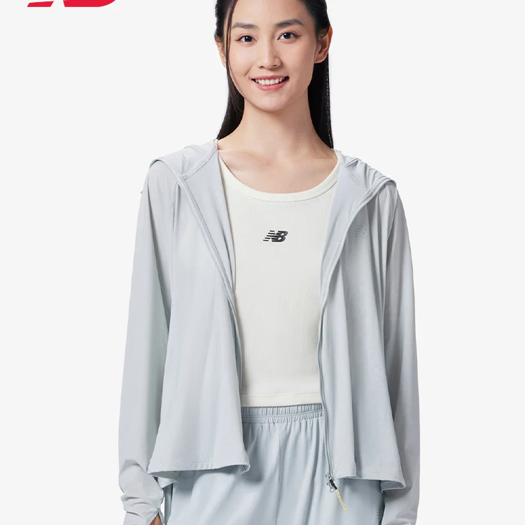 NEW BALANCE新百伦 24秋防晒女户外运动修身轻薄连帽外套MDE24222