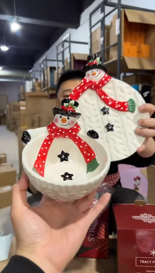 【闪购商品】杯原盒雪人碗加特雷西原盒雪人盘子2件套