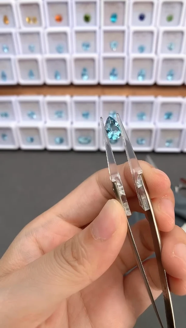 未镶嵌裸石定制海蓝宝石1.12ct 圣玛