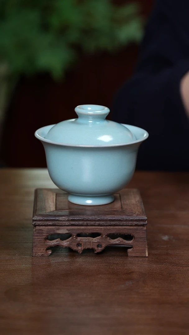 【闪购商品】L·宝丰宋官窑汝瓷大元宝盖碗