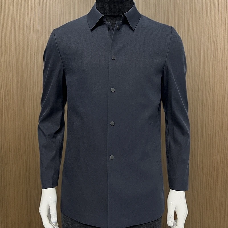 【断码捡漏】男士春秋商务休闲时尚无痕压胶翻领夹克外套