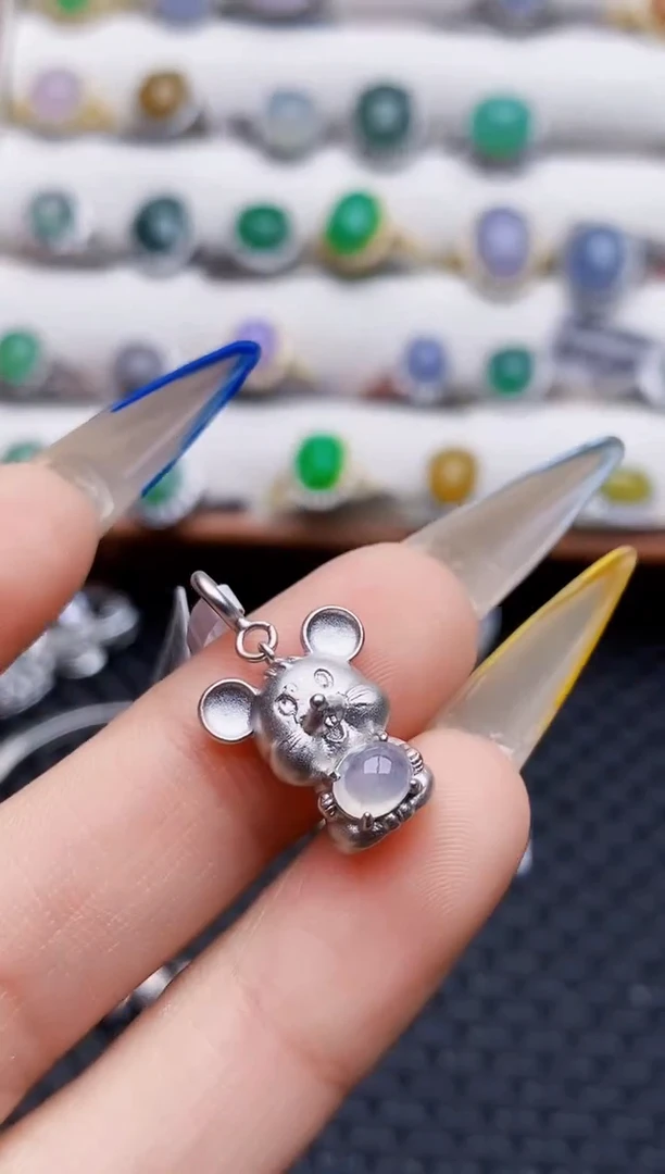 银S925镶嵌戒指翡翠0085