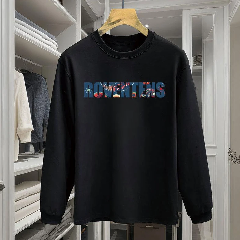 特大码300斤大码卫衣美式新款秋季男印花长袖衫秋冬休闲圆领上衣