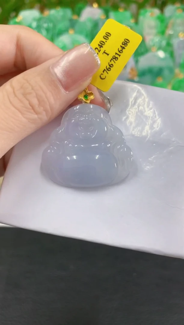 吊坠(不含链)18K金镶嵌翡翠【没代购费】