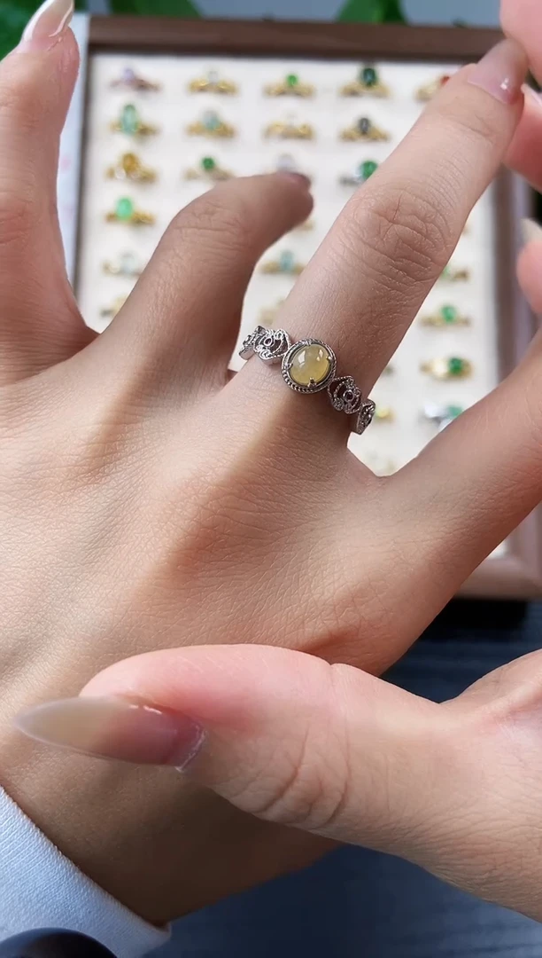 银S925镶嵌戒指翡翠12