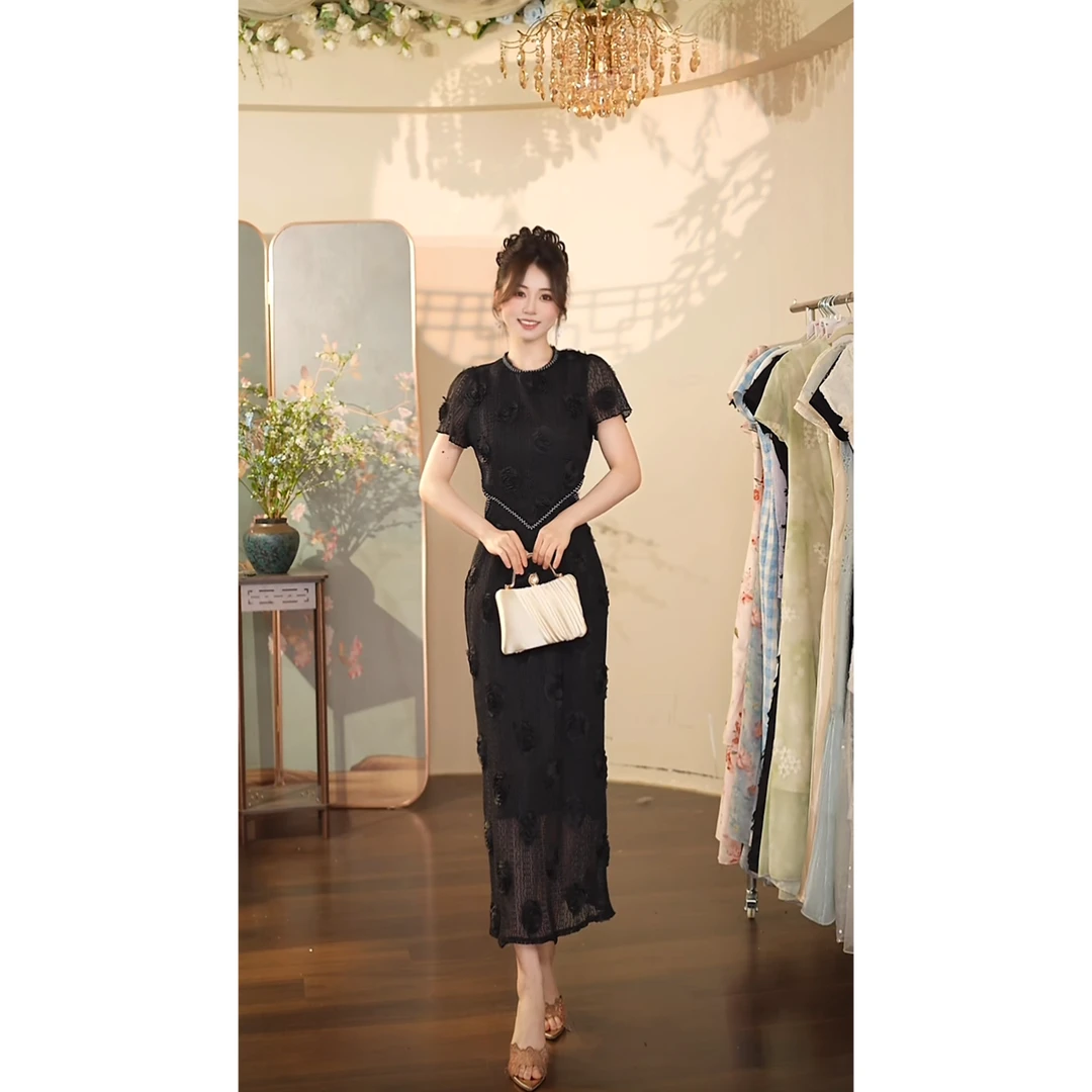 瑞瑞定制-1502（玫瑰之约）连衣裙X1252