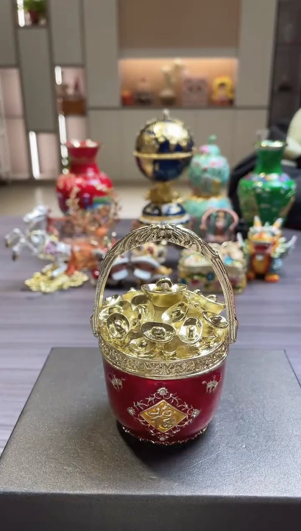 摆件七宝烧珐琅彩首饰盒