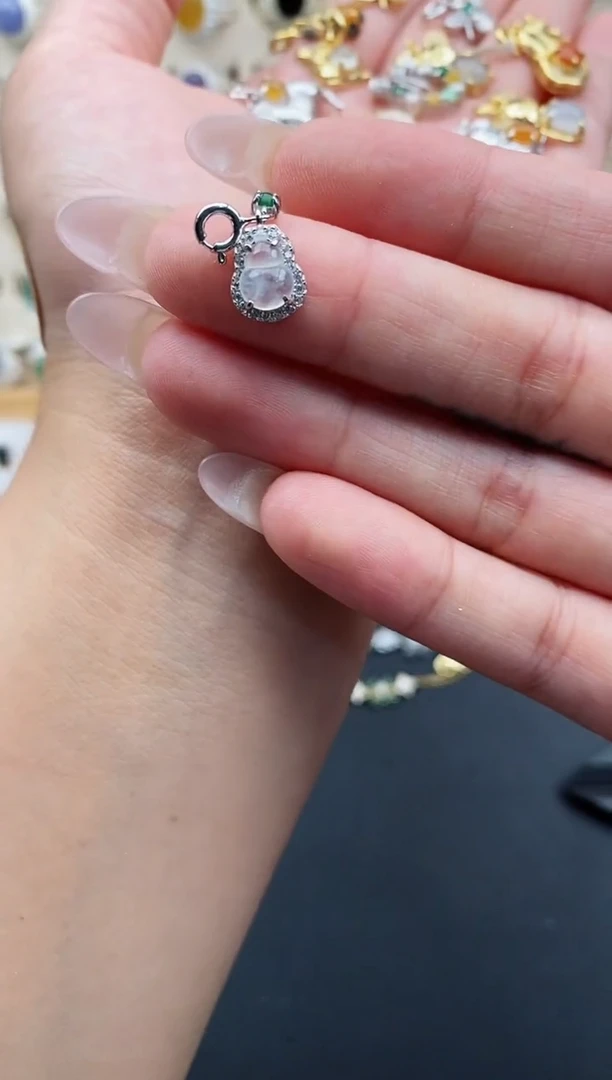 银S925镶嵌戒指翡翠天然缅甸翡翠A货111-2-4