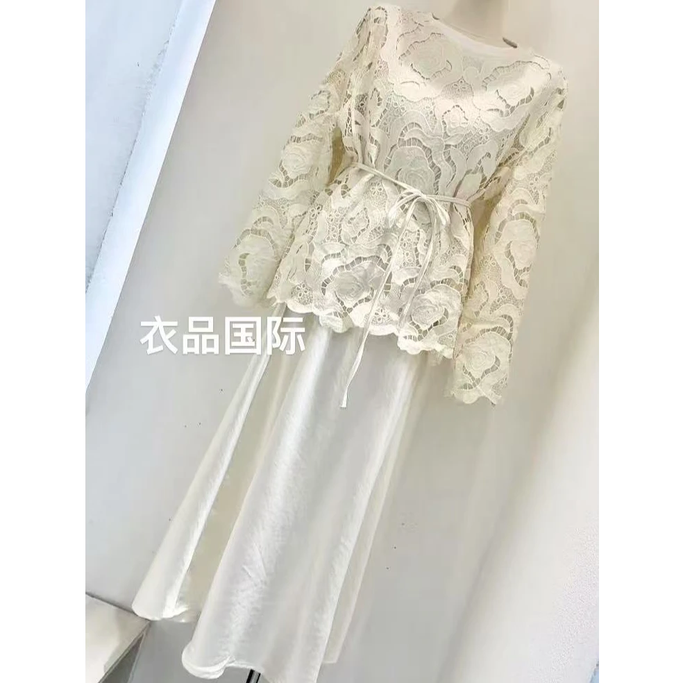 蕾丝上衣云朵高级感洋气上档次三件套