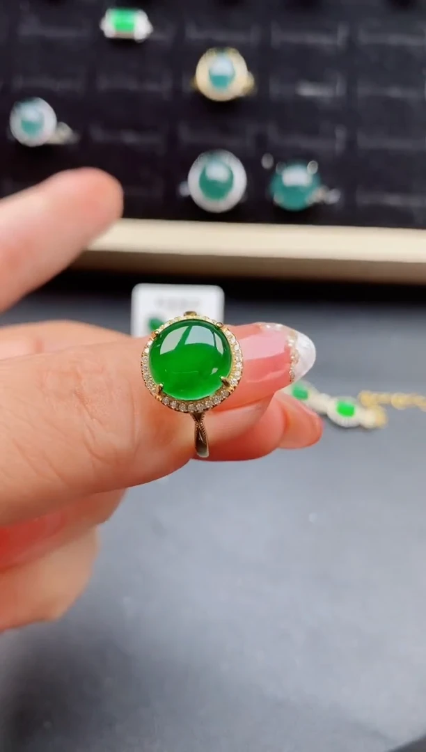 【闪购商品】翡翠戒指银S925镶嵌12121