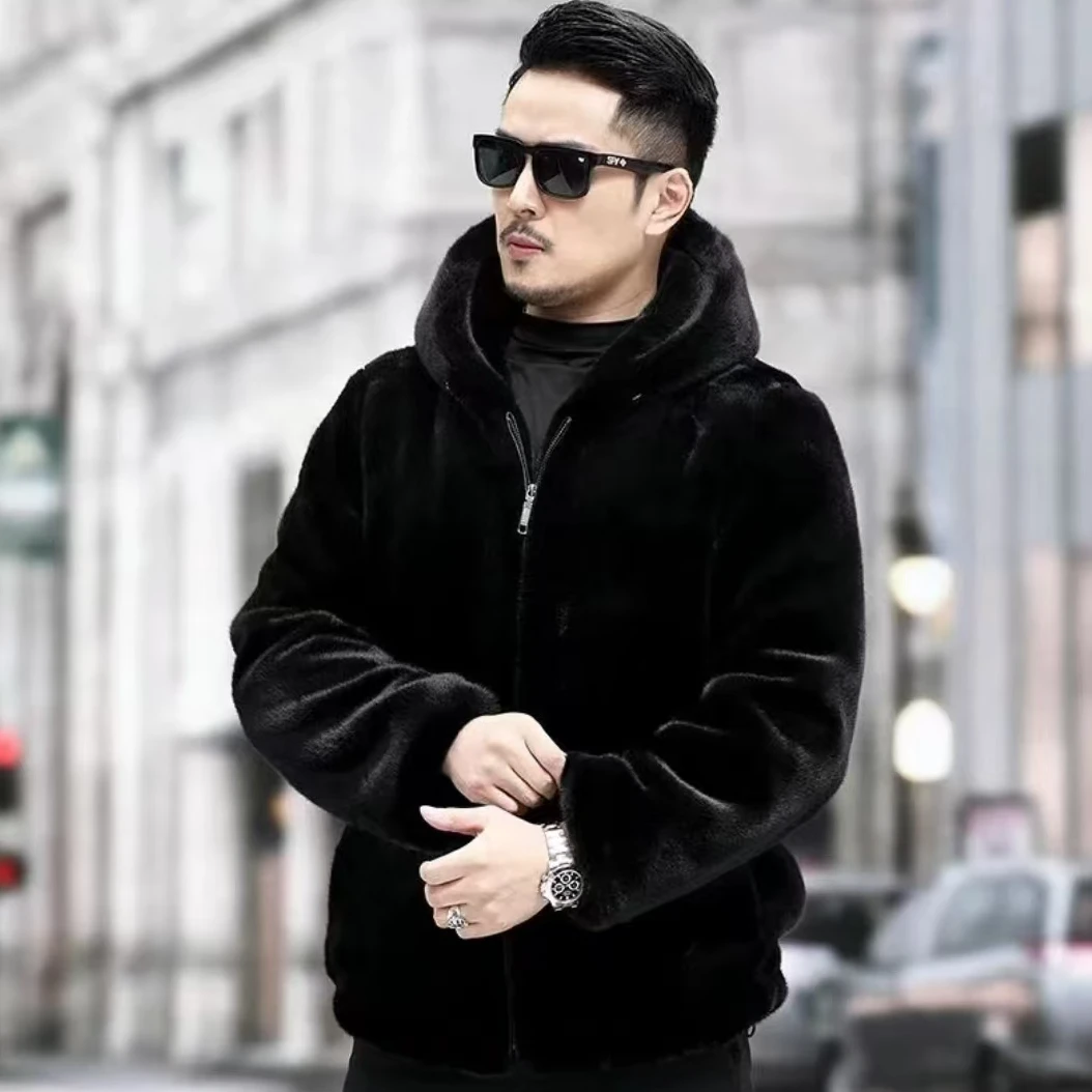 新款经典款男士海宁时尚爆款连帽保暖休闲百搭外套衣服男装秋冬款