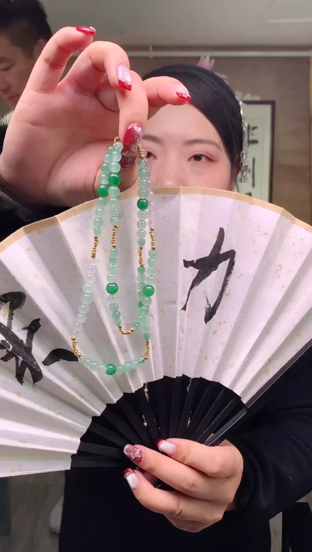 【闪购商品】石英质玉颈饰足银镀金镶嵌云之玉工厂 序号