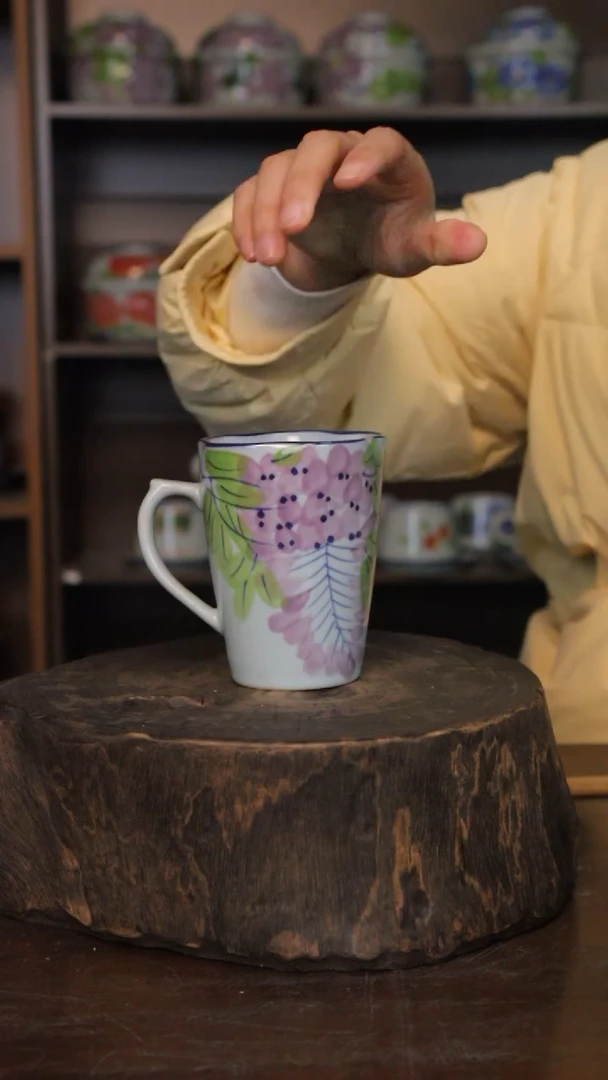 【闪购商品】椿野花口杯（紫藤）C213