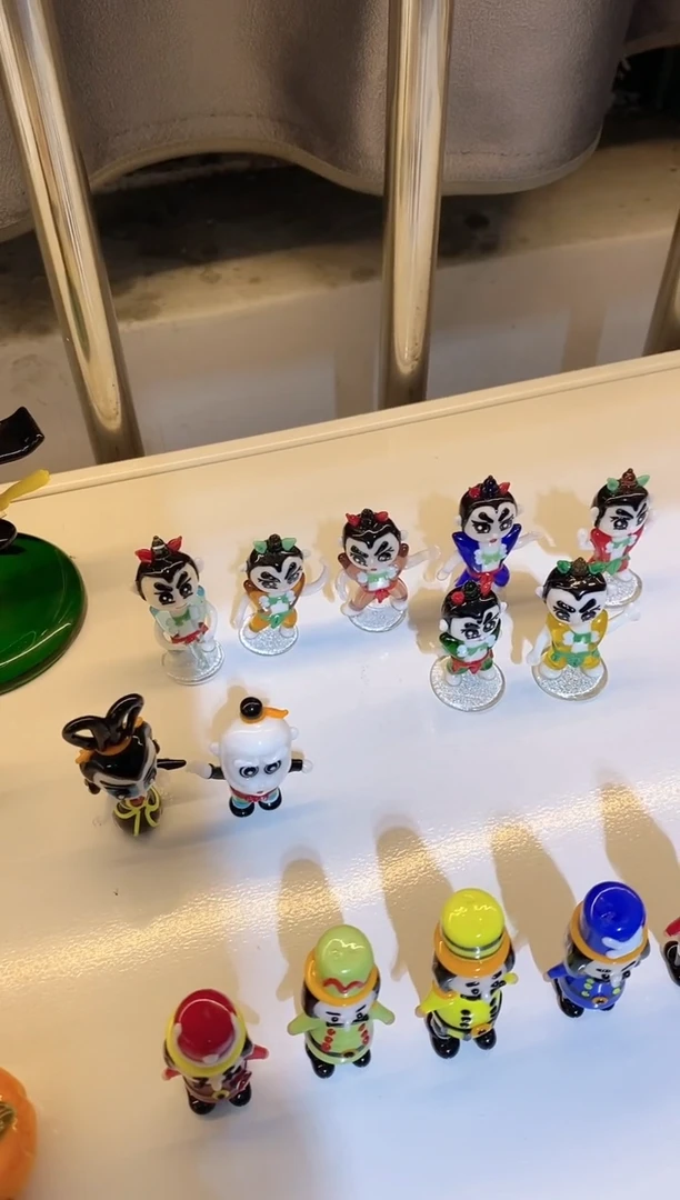 琉璃手工艺品太**子9件摆件