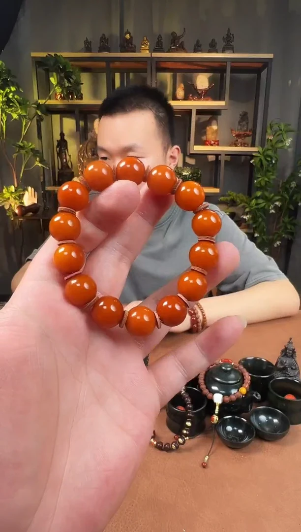 手串蜜蜡未镶嵌老蜡串14+