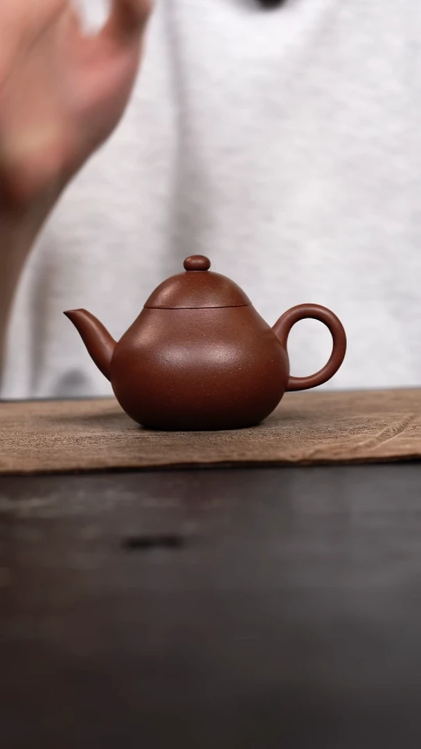 茶壶紫砂叶*麻原矿手工壶110CC