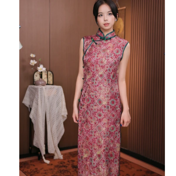 2026港风古法真丝夏季显瘦气质网红时尚复古修身日常旗袍5728