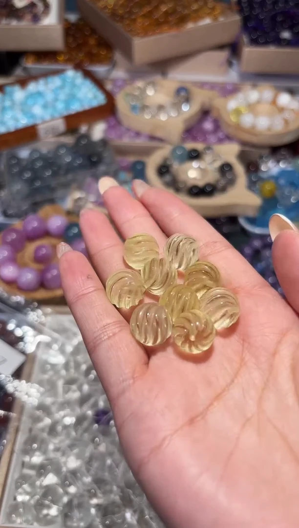 未镶嵌手串水晶P77黄水晶扭扭珠卡13一个