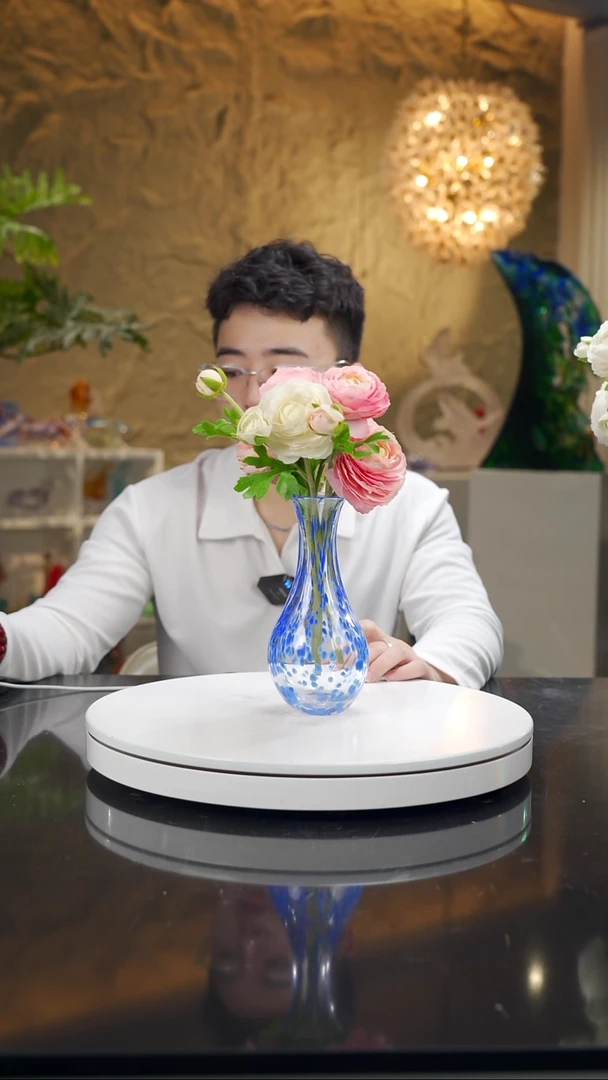 手工艺品琉璃蓝色斑点玉净瓶