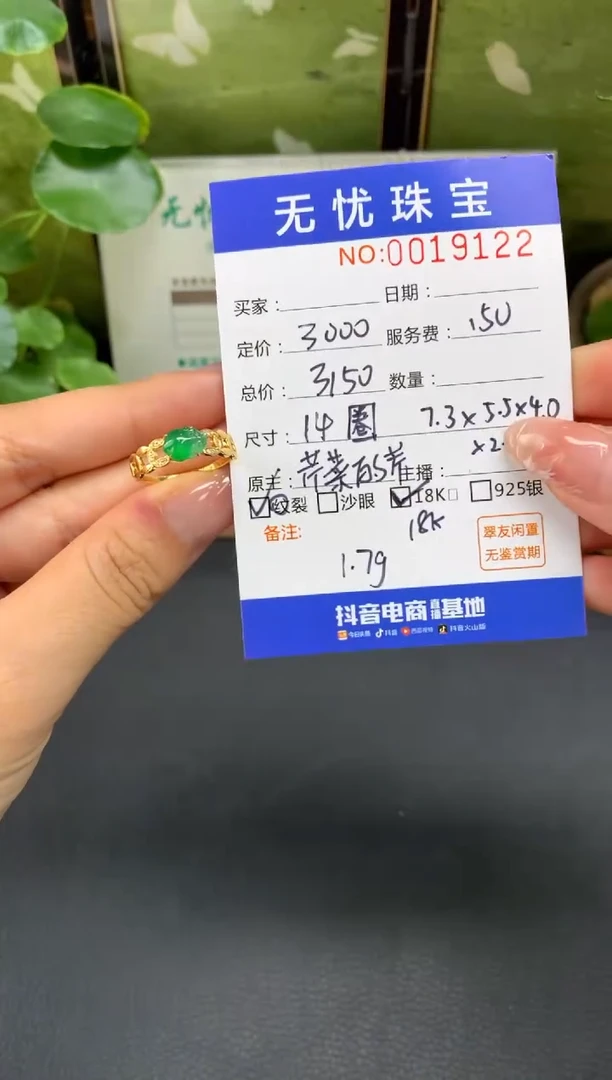 18K金镶嵌定制翡翠胡**儿D54