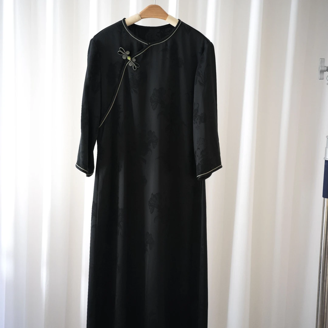 『静恩』新中式国风醋酸裙DHSL4559