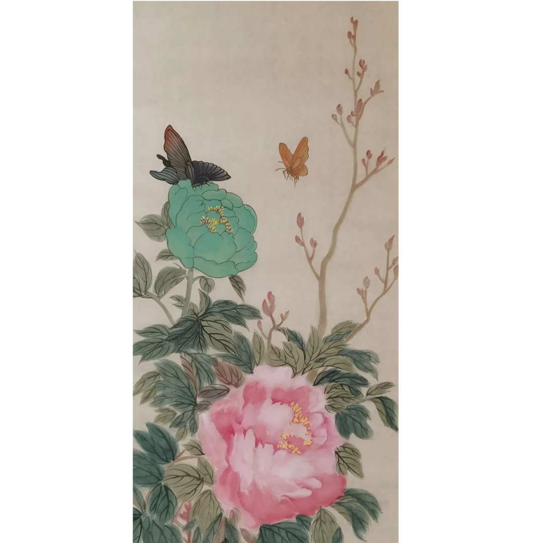 【辽拍美术】花蝶  V250521-1-02  （2.4平尺）纸本镜片  yy24t