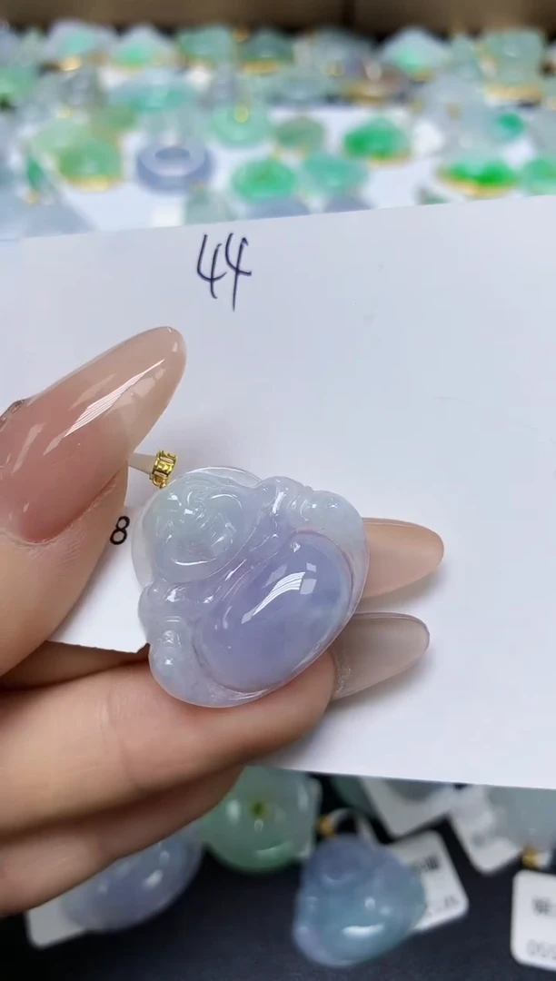 翡翠18K金镶嵌颈饰 天然翡翠A货