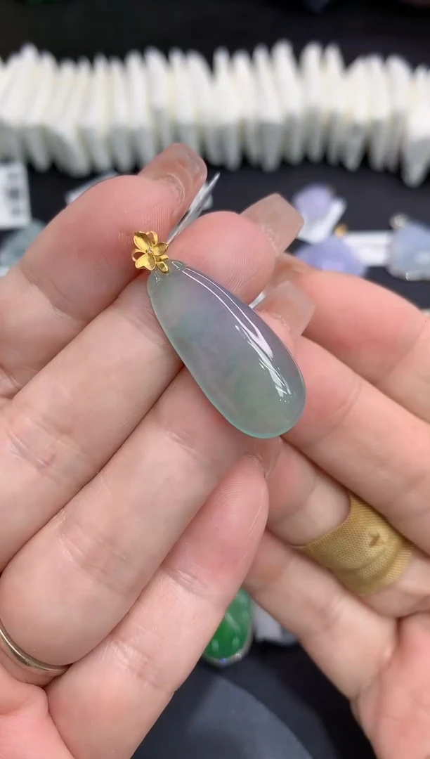 吊坠(不含链)18K金镶嵌翡翠珠*宝1111111111111