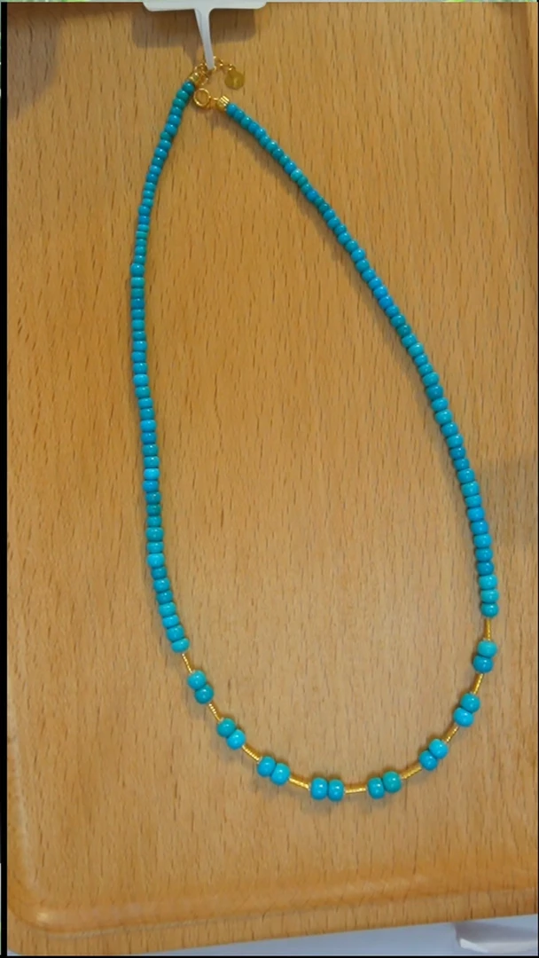 18K金镶嵌绿松石项链发货一件