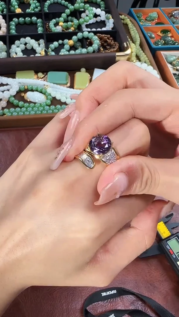 水晶戒指银S925镶嵌1