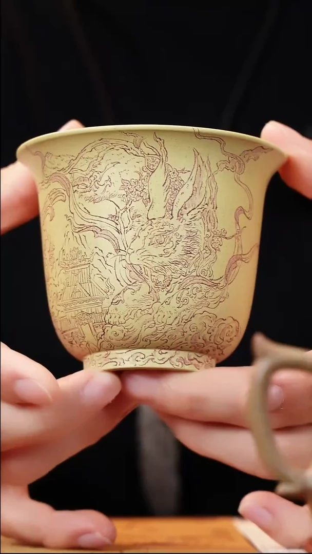 茶杯紫砂本绿玉兔桂花九斋主人杯