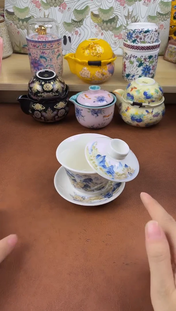 陶陶瓷茶具摆件旅行套组
