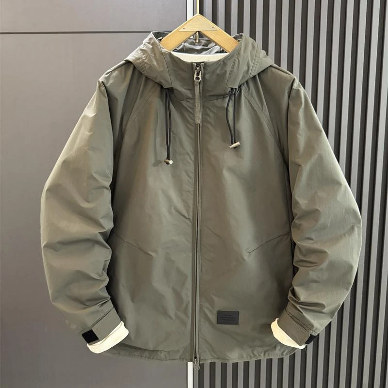 DeweLvum匠心制作！一眼就爱上!新款简约休闲宽松连帽夹克外套男潮