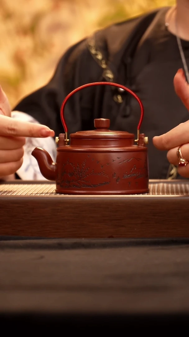 茶壶紫砂J08216山水洋桶