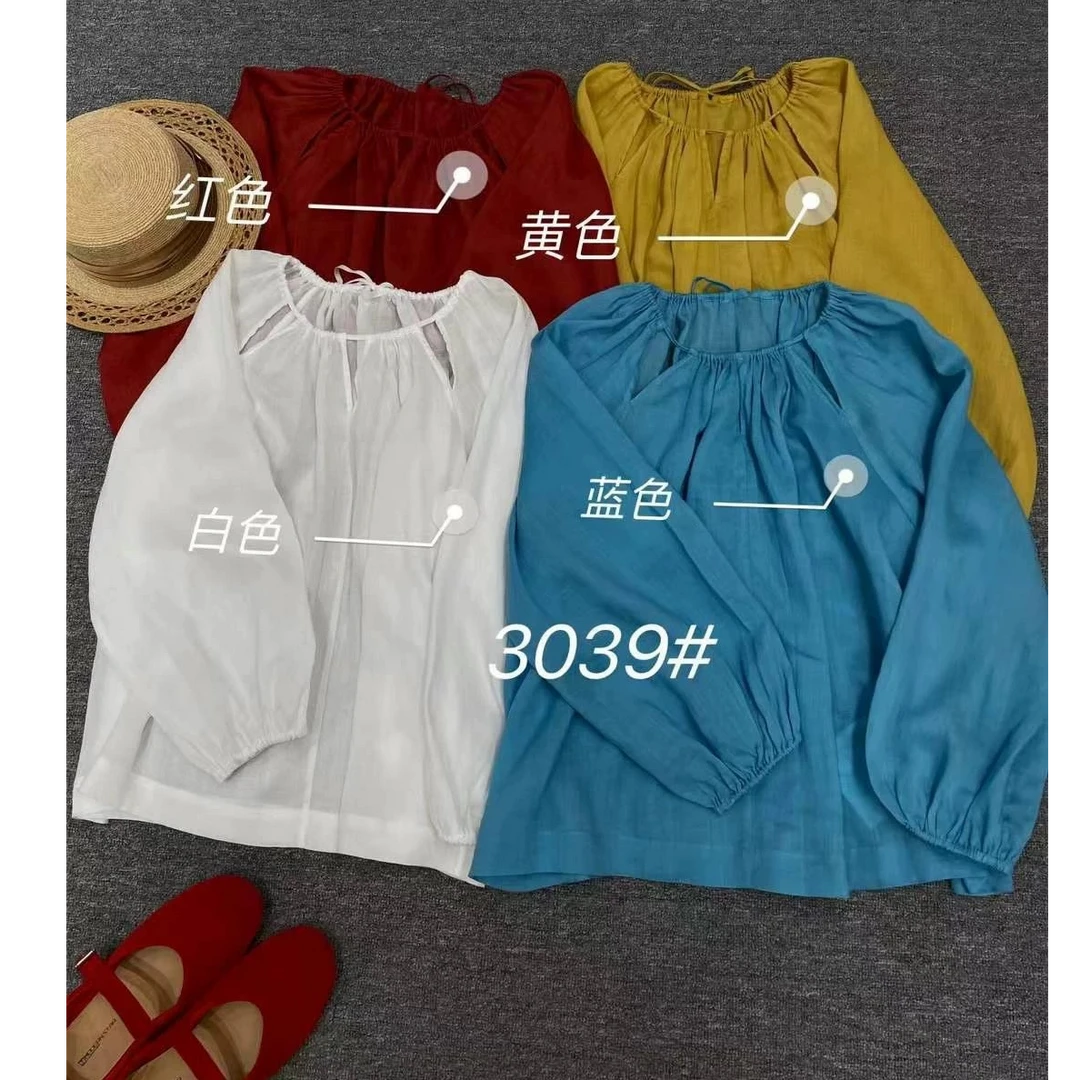 欧货苎麻天丝长袖衬衫防晒小衫遮肉显瘦洋气百搭