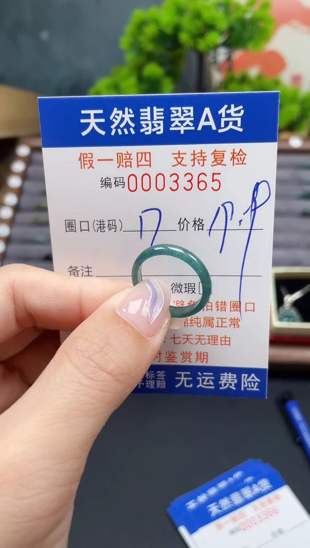 未镶嵌戒指翡翠17*3365