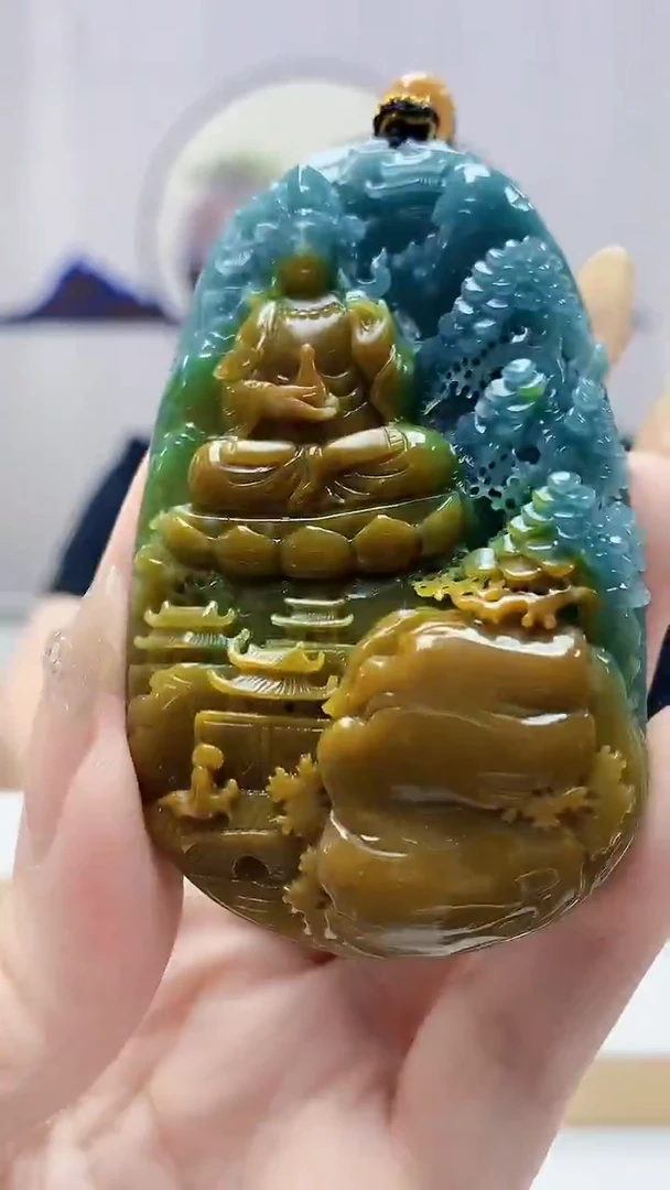 未镶嵌定制翡翠5060DD-毛货挂件90