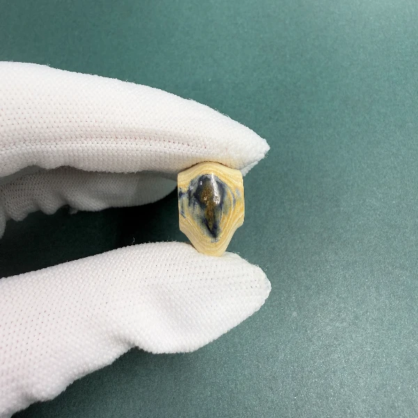 H5477天然猛犸牙 蓝眼 鲨鱼背三通 支持鉴定 假一罚四