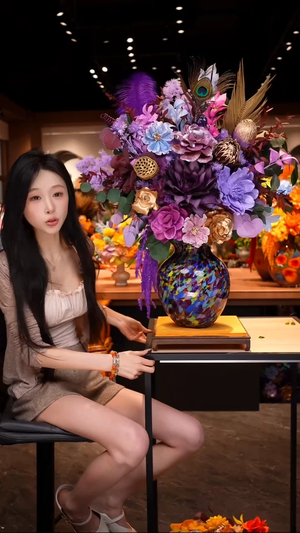 瓶琉璃手工花器花束空运包邮送货上门-以图片为准