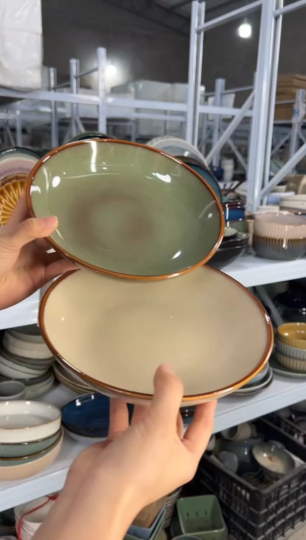 陶瓷外贸尾货瑕疵满20包邮X2 深盘